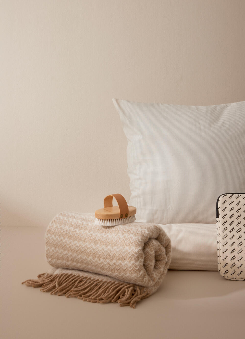 Otto uldtæppe, Beige/Naturel - 130x180 cm.